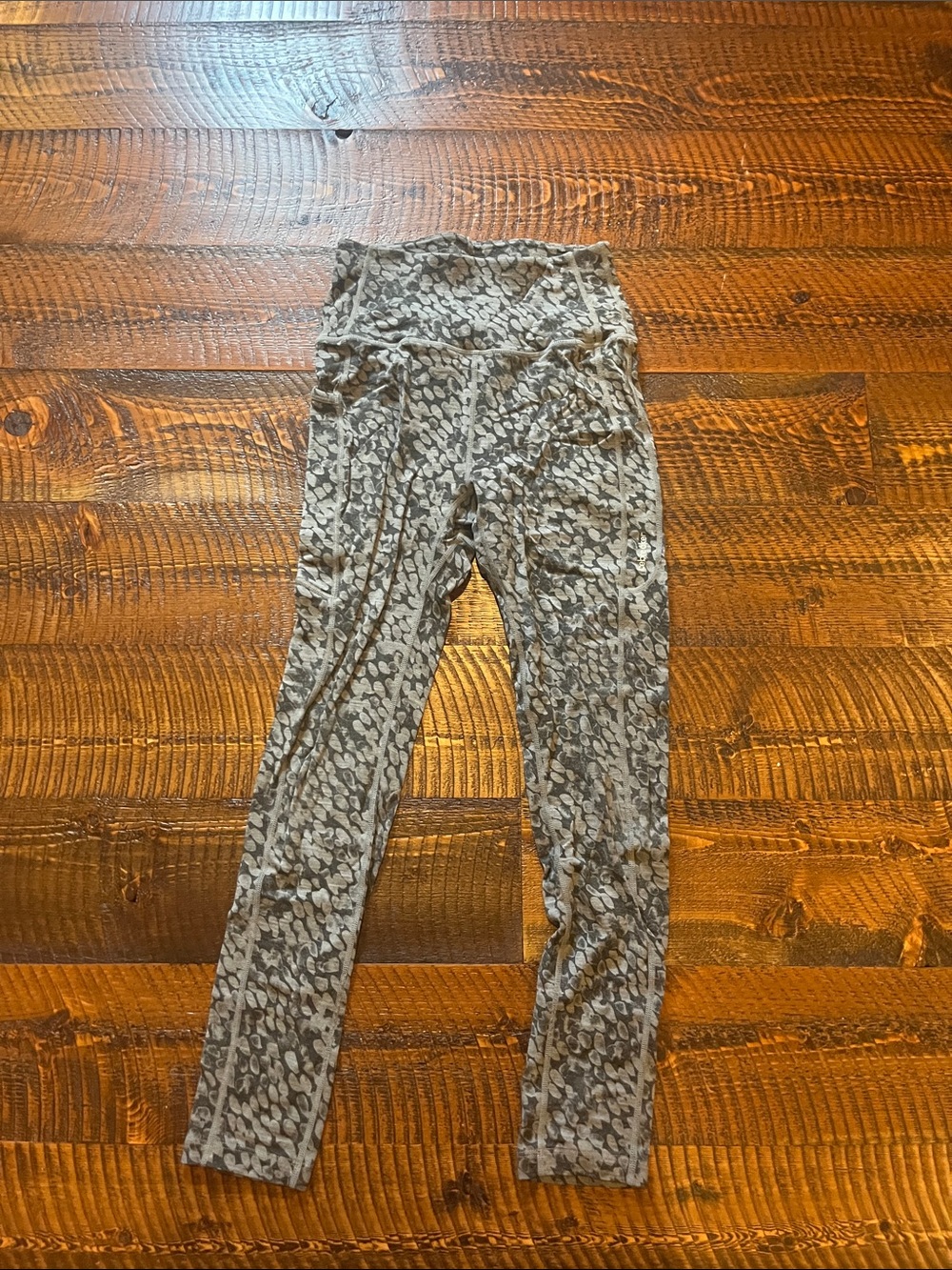 Icebreaker Merino Grey Leopard Print Leggings XS